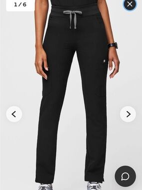 Figs Yola High-Rise Slim Scrub Pant. NWT black